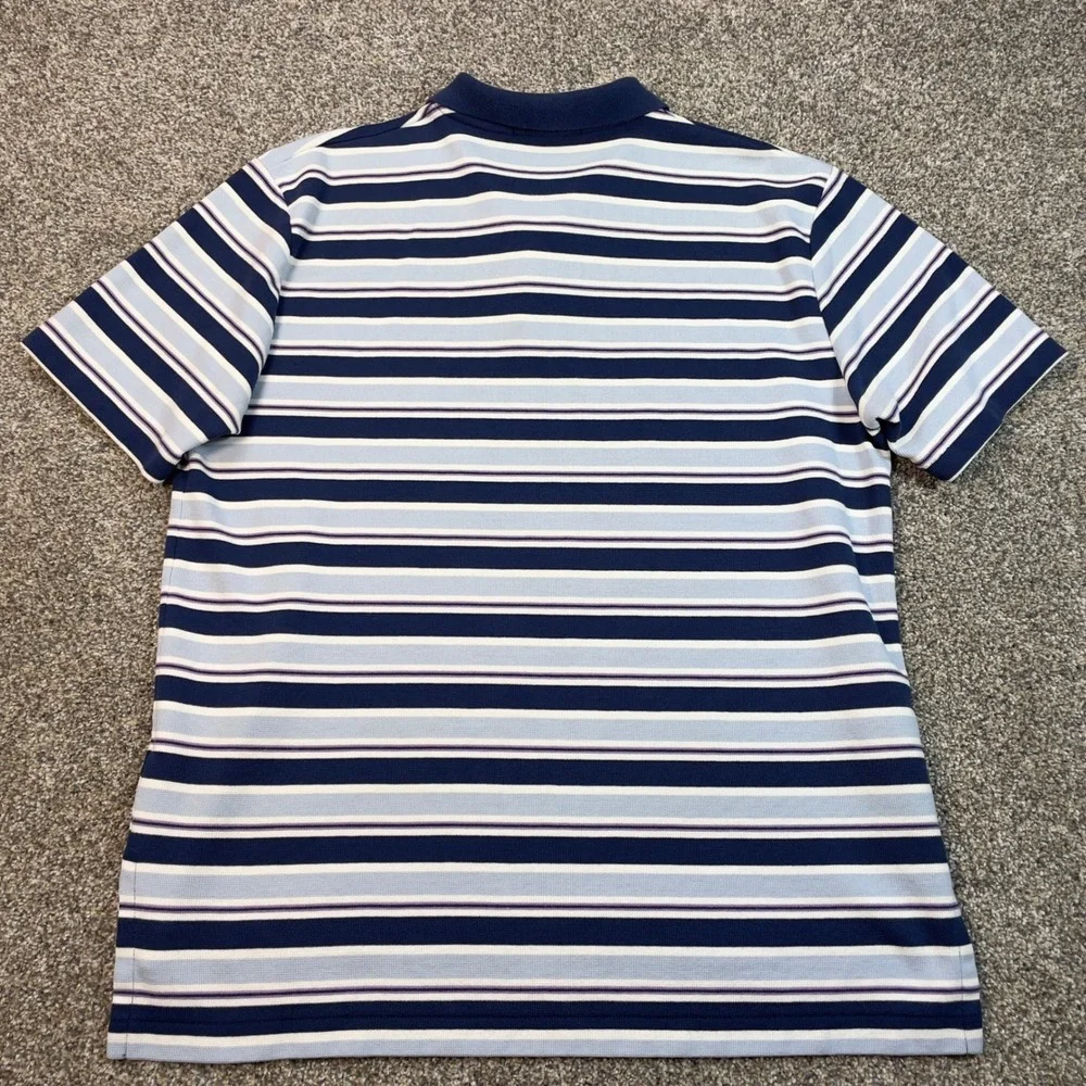 Polo Ralph Lauren Striped Polo Shirt Mens‎ Large Blue White Purple Pony Cotton
